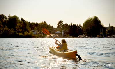 Canot et kayak, activités Hébergement aux Cinq Sens, Piopolis, Estrie, Québec